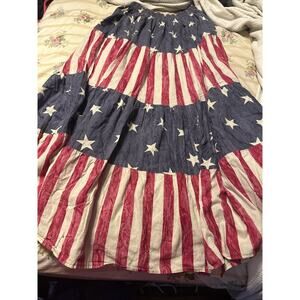 J Suzette Skirt Womens M American Flag Stars Stripes Patriotic 90s Vintage USA